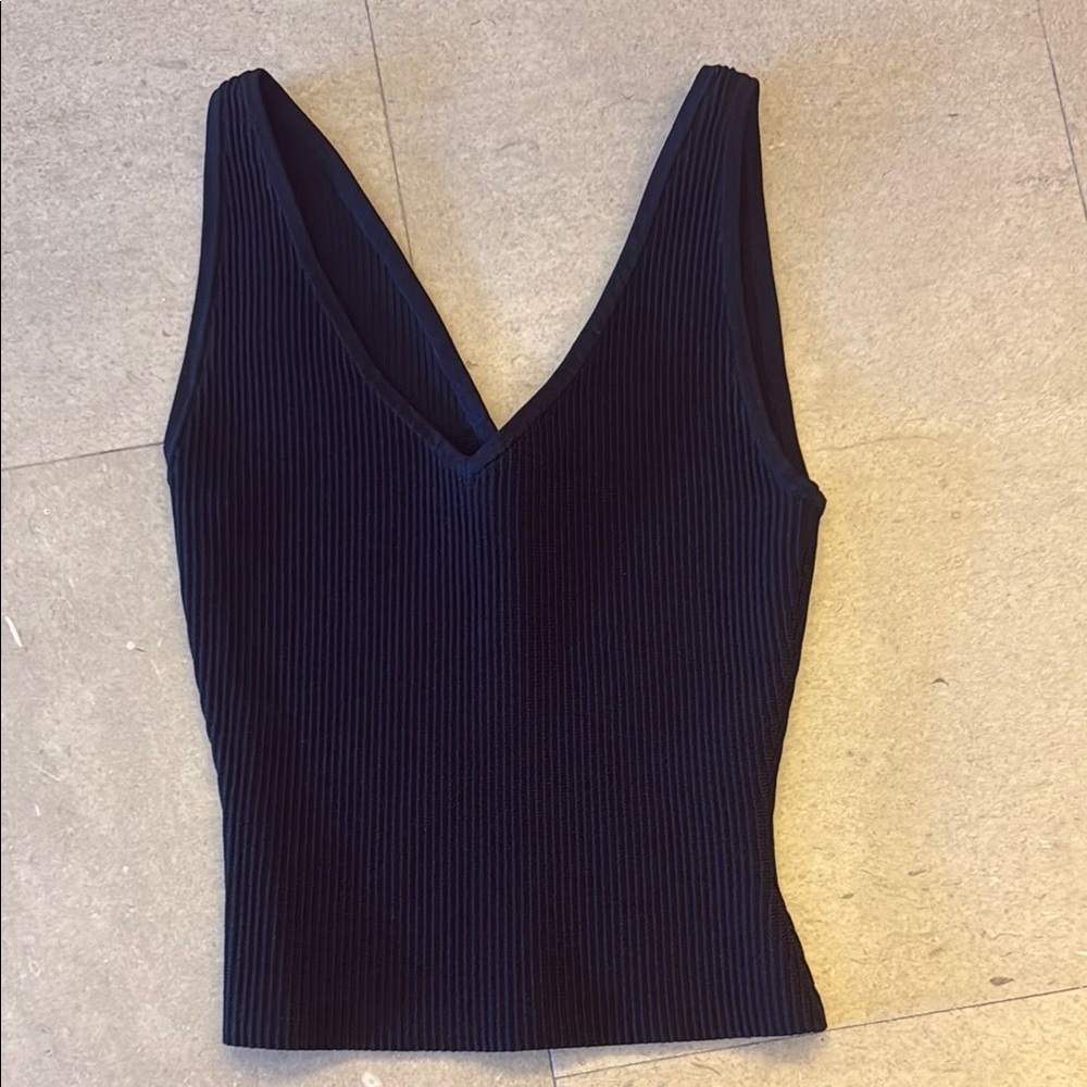 Babaton sculpt knit v neck top